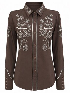 Vintage Panhandle Slim Western Embroidered Snap Shirt Large